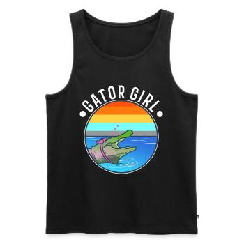 Gator Girl - Männer Premium Bio Tank Top - Schwarz - Vorne - AI Model Male 178 light (178cm)