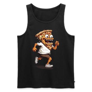 Pizza Slice Monster Design pour les amateurs de pizza - Débardeur bio Premium Homme - noir - Devant - Michal (187cm)