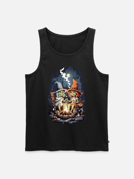 Witches Campfire Halloween Cartoon Kids - Men's Premium Organic Tank Top - black