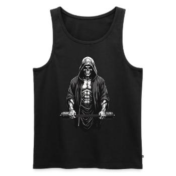 Grim Reaper Bodybuilder Fitness Design - Men's Premium Organic Tank Top - black - Front - Michal (187cm)