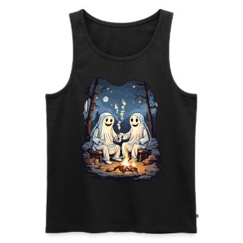Halloween Ghosts Camping Kids Cartoon - Men's Premium Organic Tank Top - black - Front - Michal (187cm)