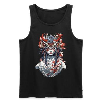 Japonais Oni démon Vintage Design esthétique - Débardeur bio Premium Homme - noir - Devant - AI Model Male 178 light (178cm)