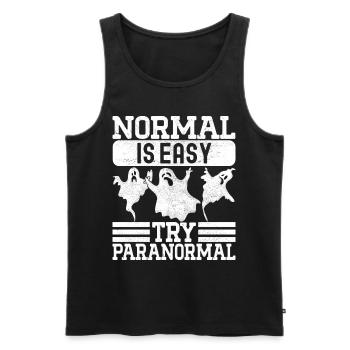 Enquêteur paranormal Chasse aux fantômes - Débardeur bio Premium Homme - noir - Devant - Michal (187cm)