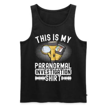 Enquêteur paranormal Chasse aux fantômes - Débardeur bio Premium Homme - noir - Devant - Michal (187cm)