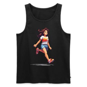 Retro Gamer Pixel Vintage Gaming Fun Design - Men's Premium Organic Tank Top - black - Front - AI Model Male 178 light (178cm)
