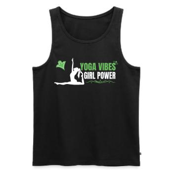 Yoga Vibes - Girl Power - cute women yoga design - Men's Premium Organic Tank Top - black - Front - Michal (187cm)