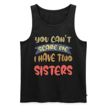 You can't scare me, 2 sisters - Men's Premium Organic Tank Top - black - Front - AI Model Male 178 light (178cm)