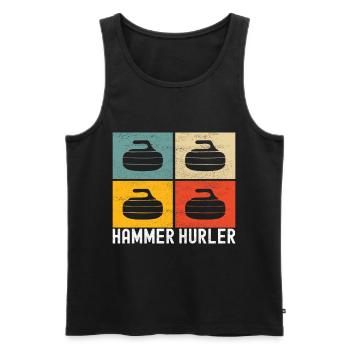 Curling Curling Players - Men's Premium Organic Tank Top - black - Front - AI Model Male 178 light (178cm)