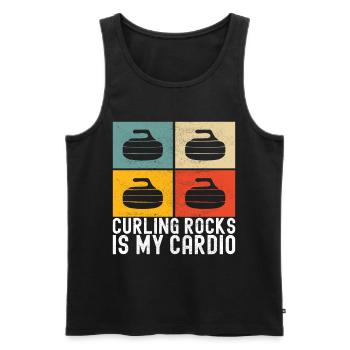 Curling Curling Players - Men's Premium Organic Tank Top - black - Front - AI Model Male 178 light (178cm)
