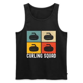 Curling Curling Players - Men's Premium Organic Tank Top - black - Front - AI Model Male 178 light (178cm)