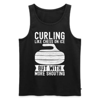 Curling Curling Players - Men's Premium Organic Tank Top - black - Front - AI Model Male 178 light (178cm)