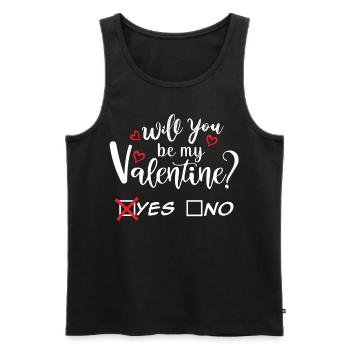 Will you be my Valentine? Cute Gift Design - Men's Premium Organic Tank Top - black - Front - AI Model Male 178 light (178cm)