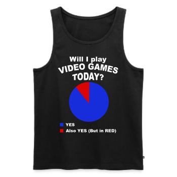 Will I play video games today? - Men's Premium Organic Tank Top - black - Front - AI Model Male 178 light (178cm)