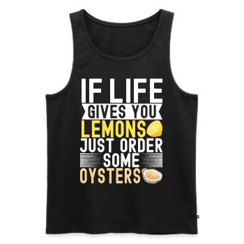 Oysters Oyster Lovers - Men's Premium Organic Tank Top - black - Front - Michal (187cm)