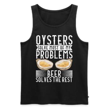 Oysters Oyster Lovers - Men's Premium Organic Tank Top - black - Front - Michal (187cm)