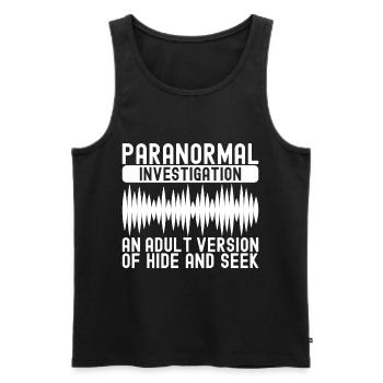 Enquêteur paranormal Chasse aux fantômes - Débardeur bio Premium Homme - noir - Devant - Michal (187cm)