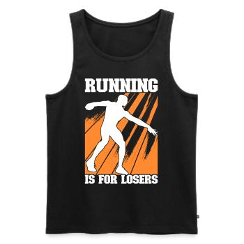 Diskuswerfer Diskuswerfen - Männer Premium Bio Tank Top - Schwarz - Vorne - AI Model Male 178 light (178cm)