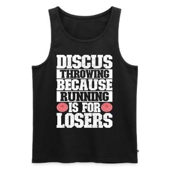 Diskuswerfer Diskuswerfen - Männer Premium Bio Tank Top - Schwarz - Vorne - AI Model Male 178 light (178cm)
