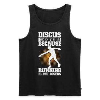 Diskuswerfer Diskuswerfen - Männer Premium Bio Tank Top - Schwarz - Vorne - AI Model Male 178 light (178cm)