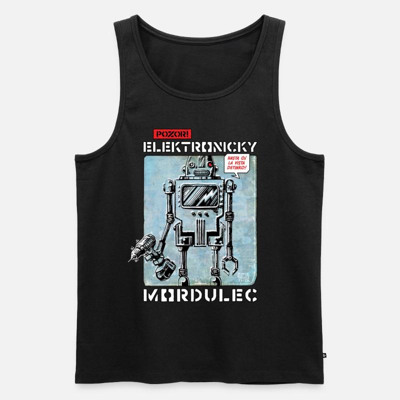 Pozor! Elektronicky Mordulec - Männer Premium Bio Tank Top - Schwarz