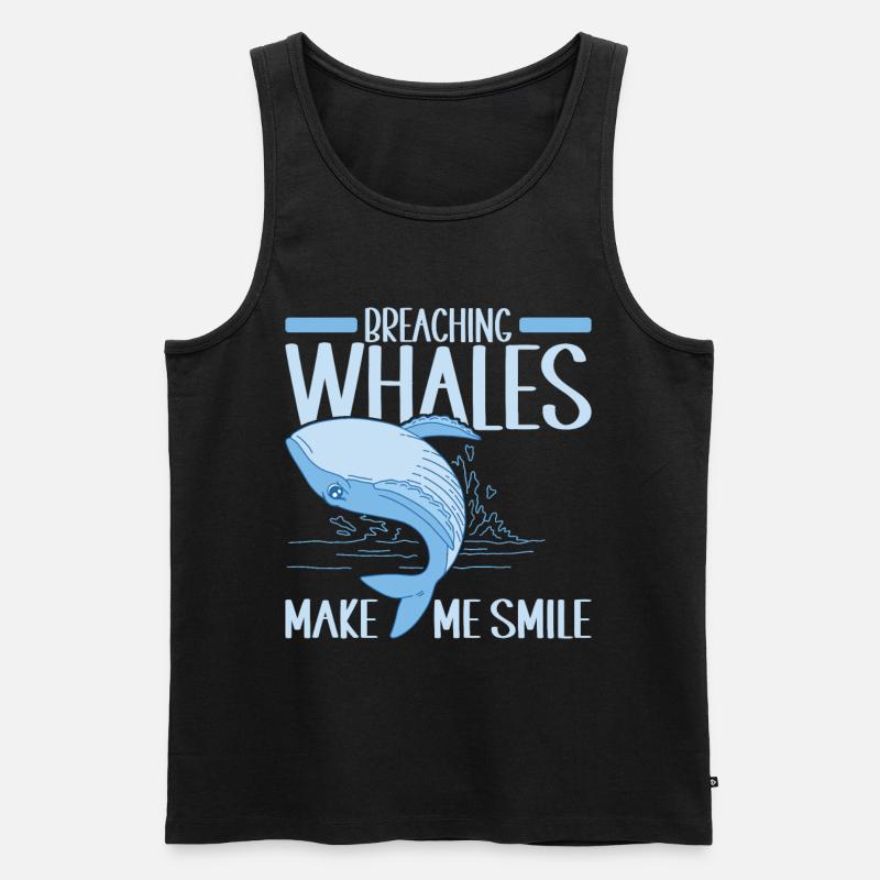 Wale Walfisch - Männer Premium Bio Tank Top - Schwarz