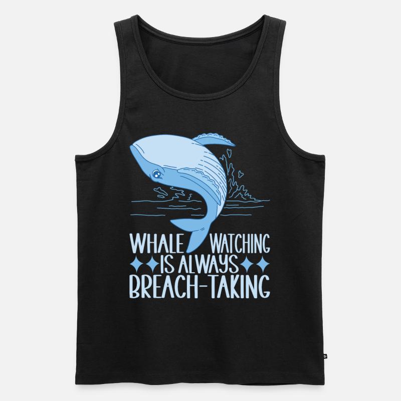Wale Walfisch - Männer Premium Bio Tank Top - Schwarz