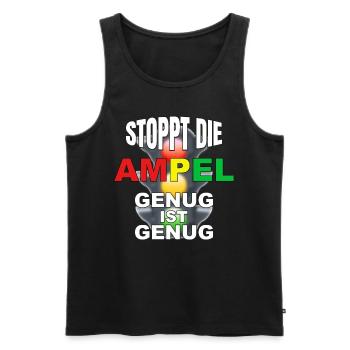 Stoppt die Ampel - genug ist genug - Männer Premium Bio Tank Top - Schwarz - Vorne - Michal (187cm)
