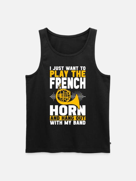 Horn Brass Instrument - Men's Premium Organic Tank Top - black