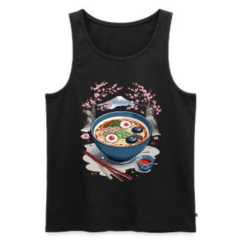 Japanese Ramen Ukiyo-E Vintage Art Design - Men's Premium Organic Tank Top - black - Front - Michal (187cm)
