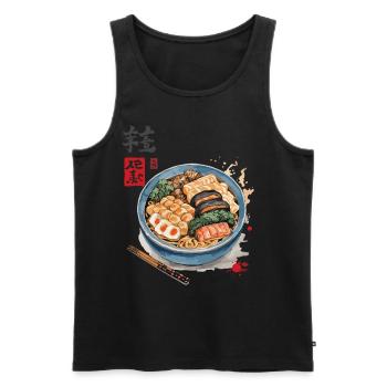 Ukiyo-E Ramen Iconic Vintage Japan Streetwear - Débardeur bio Premium Homme - noir - Devant - AI Model Male 178 light (178cm)
