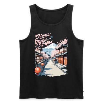 Tokyo Retro Streetwear Japan Edo Time Aesthetic - Men's Premium Organic Tank Top - black - Front - AI Model Male 178 light (178cm)