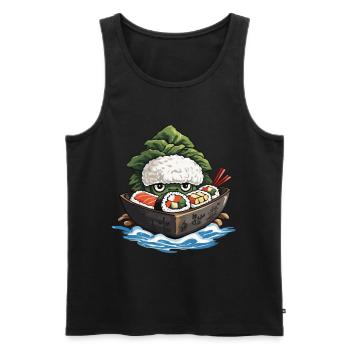 Sushi Yokai Japon Anime Streetwear Food Design - Débardeur bio Premium Homme - noir - Devant - Michal (187cm)