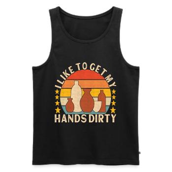Töpfern Töpfer - Männer Premium Bio Tank Top - Schwarz - Vorne - Michal (187cm)