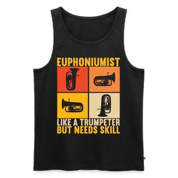 Euphonium Joueur d’euphonium - Débardeur bio Premium Homme - noir - Devant - AI Model Male 178 light (178cm)