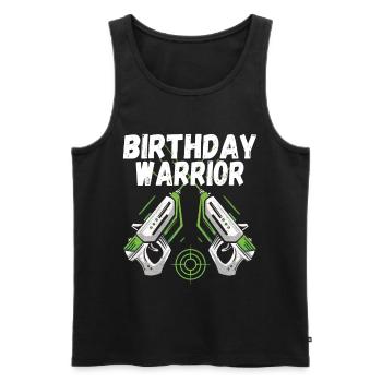 Laser Tag Birthday Laser Tag Player - Men's Premium Organic Tank Top - black - Front - AI Model Male 178 light (178cm)