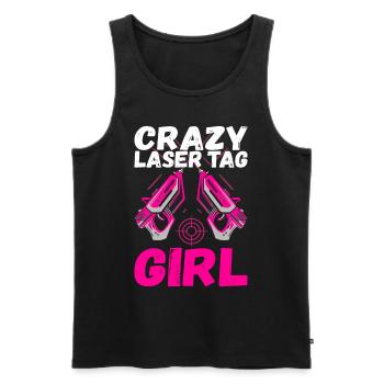 Laser Tag Birthday Laser Tag Player - Men's Premium Organic Tank Top - black - Front - AI Model Male 178 light (178cm)