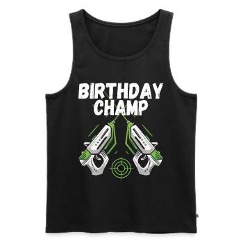 Laser Tag Birthday Laser Tag Player - Men's Premium Organic Tank Top - black - Front - AI Model Male 178 light (178cm)