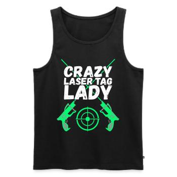 Laser Tag Birthday Laser Tag Player - Men's Premium Organic Tank Top - black - Front - AI Model Male 178 light (178cm)