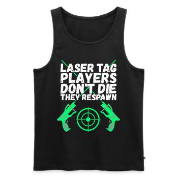 Laser Tag Birthday Laser Tag Player - Men's Premium Organic Tank Top - black - Front - AI Model Male 178 light (178cm)