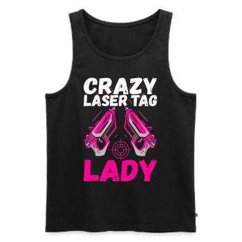 Laser Tag Birthday Laser Tag Player - Men's Premium Organic Tank Top - black - Front - AI Model Male 178 light (178cm)