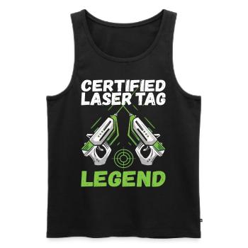 Laser Tag Anniversaire Laser Tag Joueur - Débardeur bio Premium Homme - noir - Devant - AI Model Male 178 light (178cm)