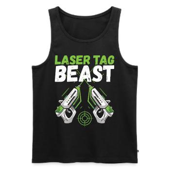 Laser Tag Birthday Laser Tag Player - Men's Premium Organic Tank Top - black - Front - AI Model Male 178 light (178cm)