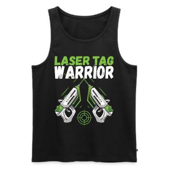 Laser Tag Anniversaire Laser Tag Joueur - Débardeur bio Premium Homme - noir - Devant - Michal (187cm)