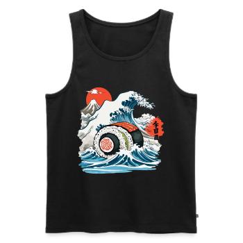 Japanische Sushi Rolle Vintage Ukiyo-E Design - Männer Premium Bio Tank Top - Schwarz - Vorne - AI Model Male 178 light (178cm)