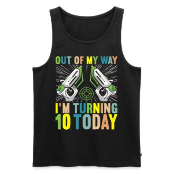 Laser Tag Anniversaire Joueur de Laser Tag - Débardeur bio Premium Homme - noir - Devant - AI Model Male 178 light (178cm)