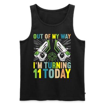 Laser Tag Anniversaire Laser Tag Joueur - Débardeur bio Premium Homme - noir - Devant - Michal (187cm)