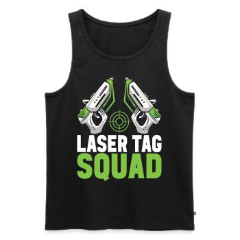 Laser Tag Birthday Laser Tag Player - Men's Premium Organic Tank Top - black - Front - AI Model Male 178 light (178cm)