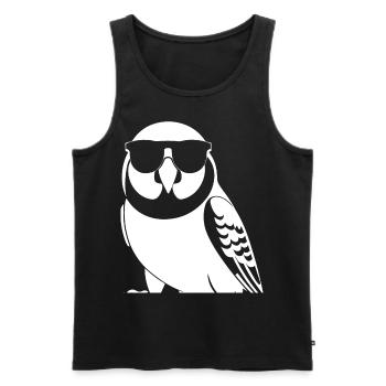 Funny Bird Wearing Sunglasses Cool Bourke's Parak - Men's Premium Organic Tank Top - black - Front - Michal (187cm)