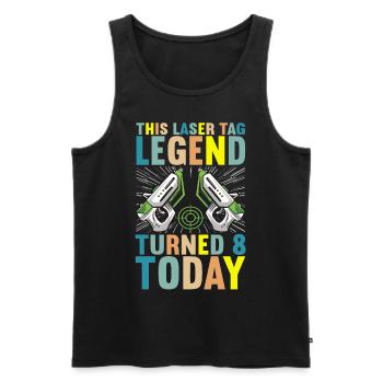 Laser Tag Birthday Laser Tag Player - Men's Premium Organic Tank Top - black - Front - AI Model Male 178 light (178cm)