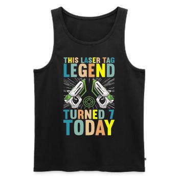 Laser Tag Birthday Laser Tag Player - Men's Premium Organic Tank Top - black - Front - AI Model Male 178 light (178cm)